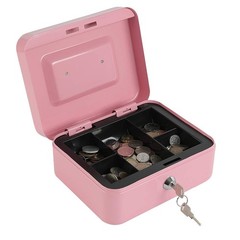 Locking Steel Medium Cash Box with Removable Coin Tray and Key Lock,7.87″x 6….