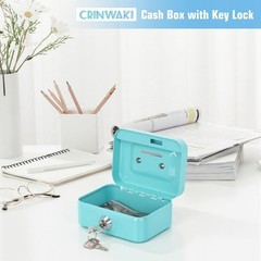 Mini Cash Box Metal Piggy Bank Cash Box with Lock and Keys for Casino