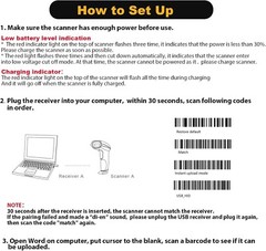 NADAMOO BUR3003 433MHz Wireless Barcode Scanner