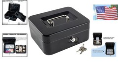 Compact Black Cash Drawer with Key Lock for Business – 1.8 lbs, 7.87″ Size