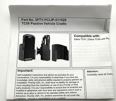 Zebra ProClip Vehicle Cradle for Zebra TC51 TC52 TC56 TC57 3PTY-PCLIP-511926
