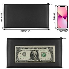 Joyberg 2 Pieces Money Bags Zipper 11X6.1 Inch Money Pouch Bank Bag Cash Bag