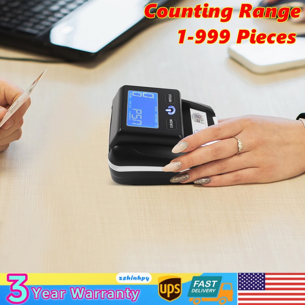 Portable Counterfeit Bill Detector Rechargeable USD & EUR Bill Checker Machine