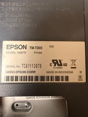 Epson TM-T20II USB Model M267A USB Thermal Receipt Printer – CONDITION UNKNOWN