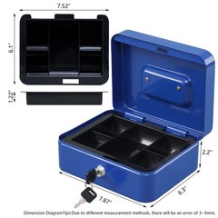 KYODOLED Cash Box with Money Tray,Storage Safe Lock Box with Key,Cash Drawer,…
