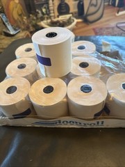 Docuroll Brand 2-Ply Carbonless Paper 12 Rolls, 3 Inch Off-White/Yellow 12, NEW!