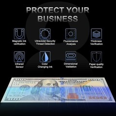 AL1000 Money Counter Machine with Value Counting, Support Dollar and Euro, UV, M