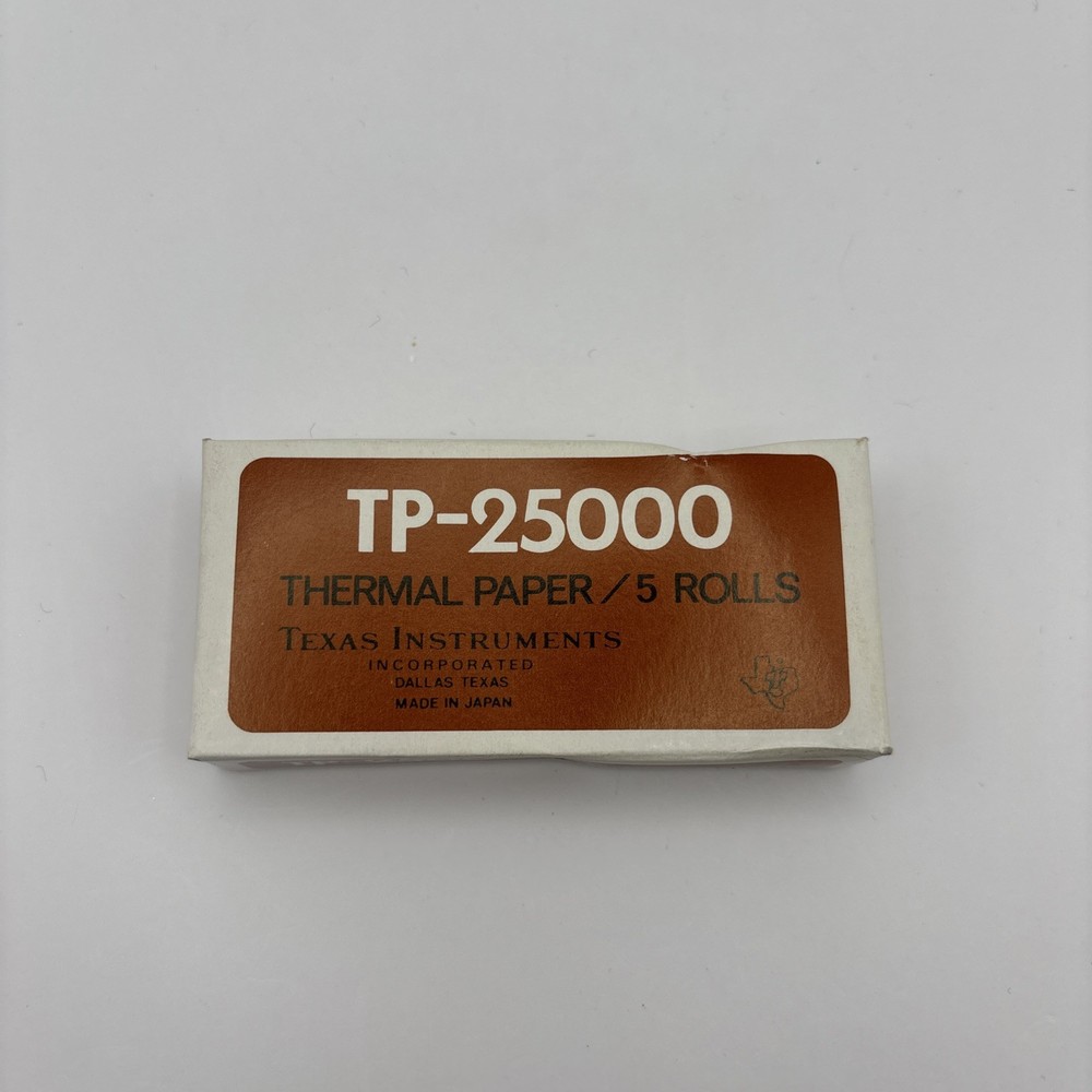 Vintage Texas Instruments TP-25000 Thermal Paper Rolls Made In Taiwan New 5 Roll