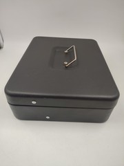 Cash Box with Money Tray and Lock & Key, Large Money Safe 12″ x 9.5″