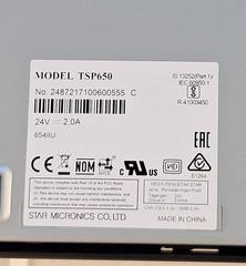 TESTED Star TSP650II Direct Thermal POS Receipt Ticket Printer USB 654IIU