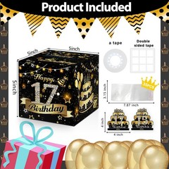 Money Box for Cash Birthday Gift, 17 Years Old Surprise Box Gift Box for Mone…
