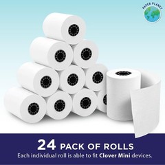 Efficient 24-Roll Thermal Paper Bundle | Pink Warning Mark for Clover Mini Users