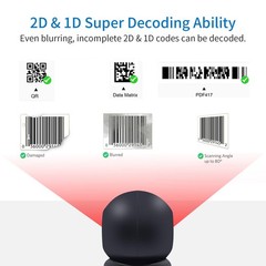 2D QR Barcode Scanner Symcode Omnidirectional Hands-Free Automatic Barcode Reade