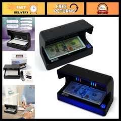 Portable Counterfeit Money Detector Machine with UV Light – Rechargeable Bill Ch