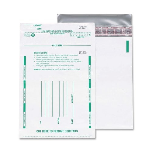 Quality Park QUA45228 Night Deposit Bag 10″x13″ White 100/pack