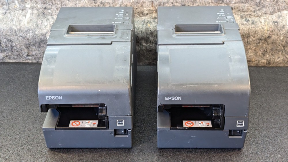 2 x Epson M255A TM-H2000 Receipt Point of Sale Thermal Printer Check Reader
