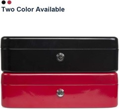 Secure Locking Cash Box Large Key Lock Money Organizer Portable Steel Safe