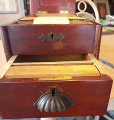 CLEMENTS, NEWLING & CO vintage wood cash drawer barberstore or candystore style
