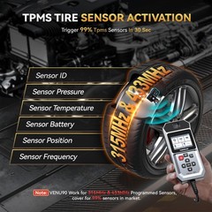 VENU90 TPMS Sensor Programming Tool OBD2 Scanner 315/433MHz Diagnostic