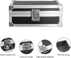 Lockable Cash Box with Key, Aluminium Money Box with Single-Row Currency Tray