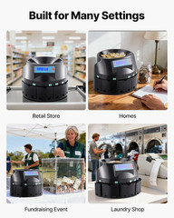 USD Coin Counter & Coin Sorters with LCD Display, Coin Sorter Machine for USD Co