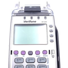 Verifone VX520 CTLS Dual Comm Credit Card POS Machine Silver w/ Adapter Charger
