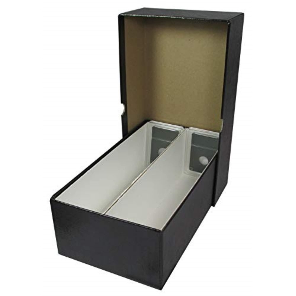 Heavy Duty 10″ Double Row Box for Slab Coin Holders Row, Black