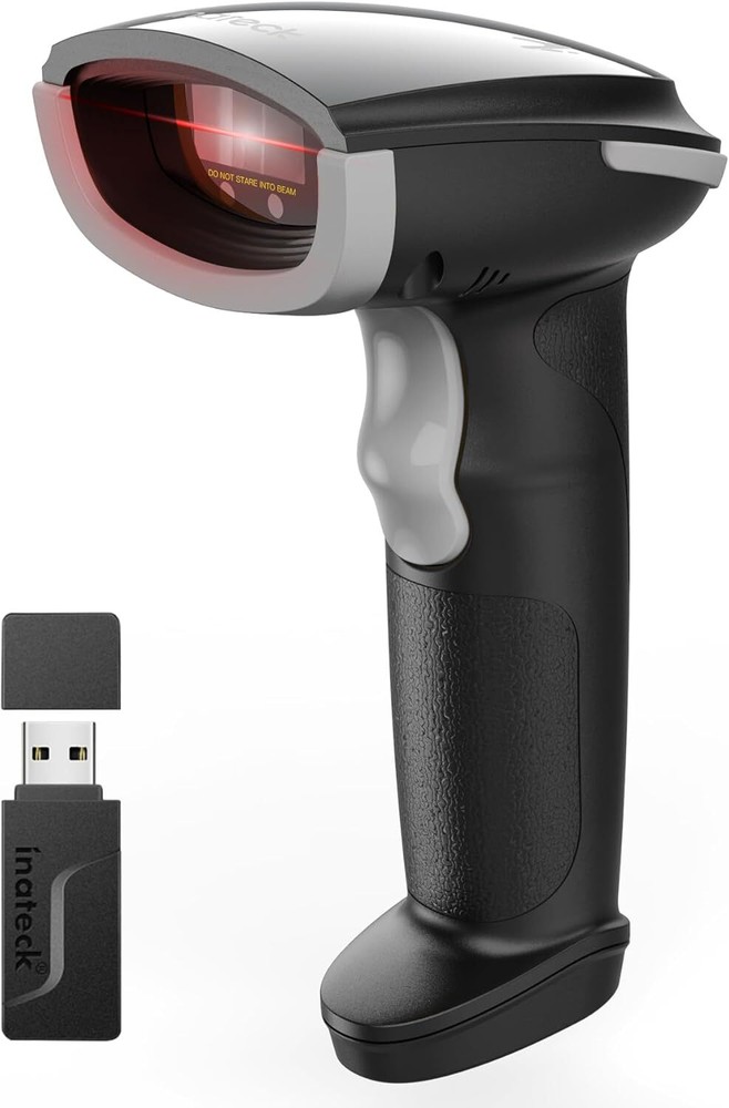 Inateck 1D Barcode Scanner Bluetooth Handheld AI Scanner Wireless W/APP SDK Gray