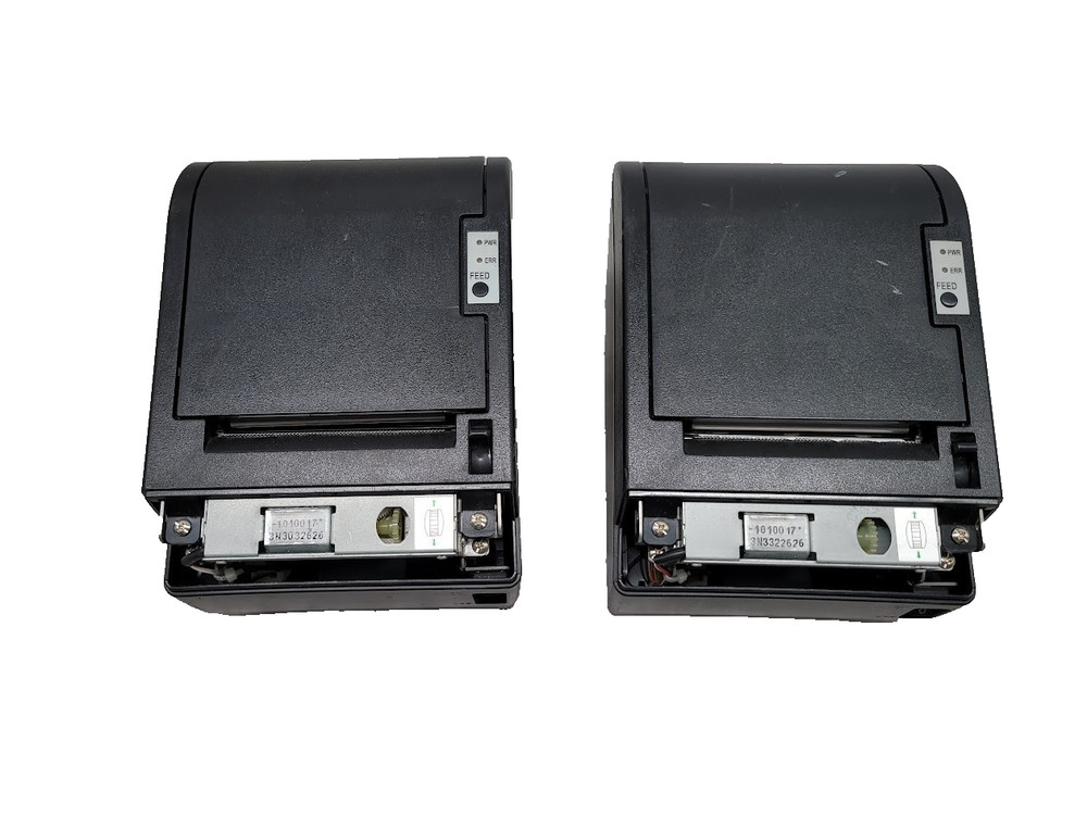 Lot of 2 Wincor Nixdorf TH200E POS THERMAL PRINTER/Missing front Cover panel