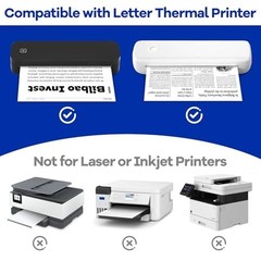 30 Rolls Thermal Printer Paper 8.5″x11″ BPA-Free Quick-Dry for Portable Printers