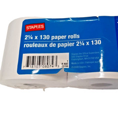 Staples 3 PACK PAPER ROLLS 2 1/4″ x 130′ Calculator Register Adding Machine