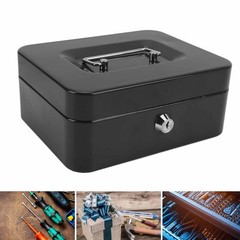 7.87″x 6.30″x 3.54″ Medium Cash Box with Combination Lock and Slot, Double La…