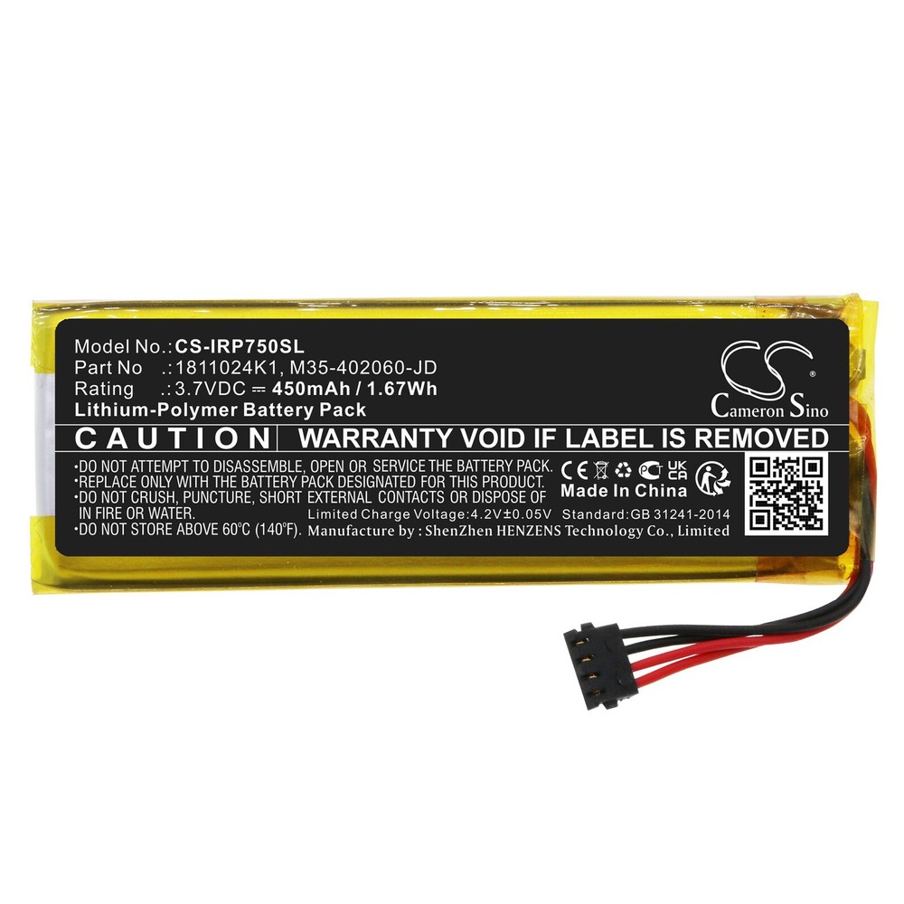 BATTERIE 450mAh Type 1811024K1 M35-402060-JD For Ingenico ROAM RP750X