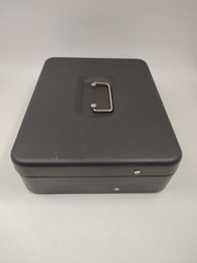 Cash Box with Money Tray and Lock & Key, Large Money Safe 12″ x 9.5″