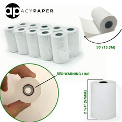 2 1/4 x 50′ Thermal Paper, Verifone Vx520 Ingenico ICT220 ICT250 FD400 (10 Rolls