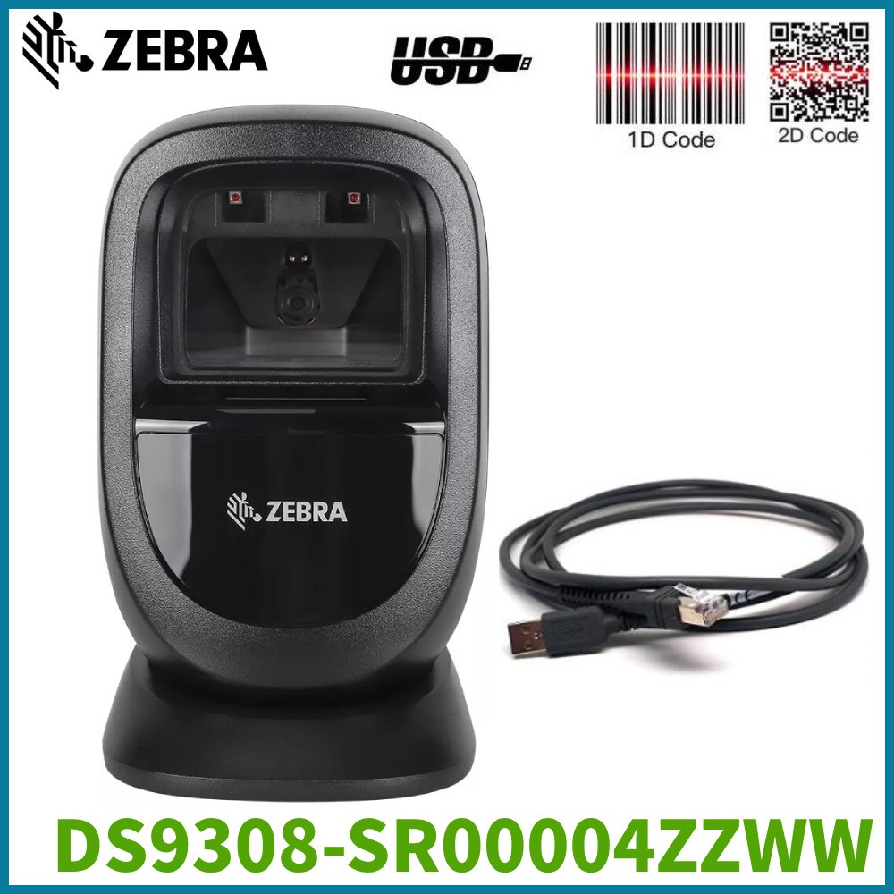 Zebra DS9308-SR00004ZZWW Desktop Hands-free 1D/2D Barcode Scanner With USB Cable