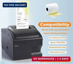 (32 Rolls) 2 Ply Carbonless Rolls 3″ X 95 Feet White/Yellow Receipt Paper POS Ca