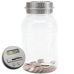 2 Pack Digital Coin Bank with LCD Display, 1.8L Large Capacity Coin Counting …