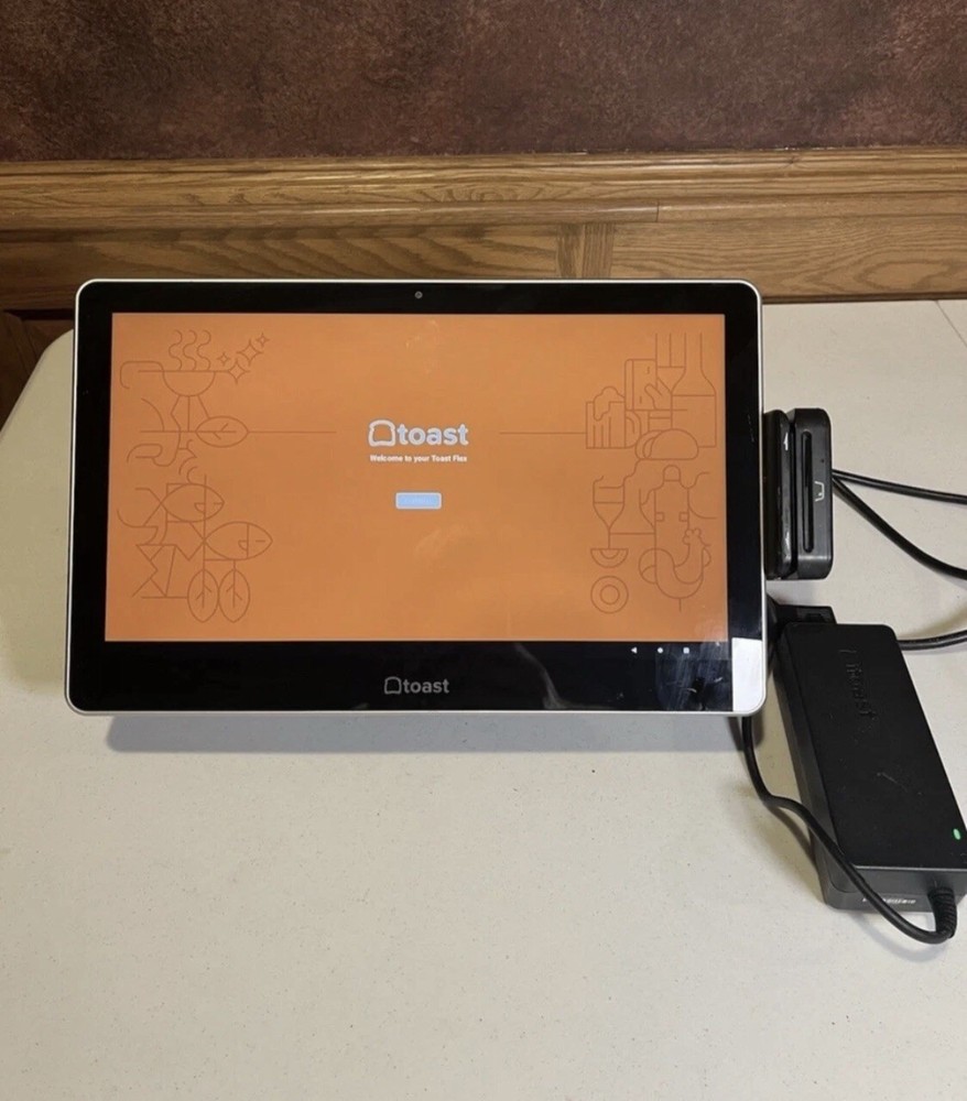 Toast Flex TT200 POS System Single Display w/ Power Supply & Stand – Very Good