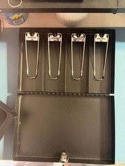 Honeywell 6113 Steel Cash Box with 4 Bill Clips and Removable Coin Tray