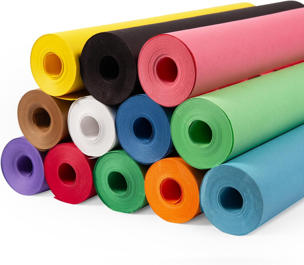 18″ X 1200″ (100 Ft) Usa-Made Multi-Color Construction Paper Rolls, 45 Lbs/66 GS