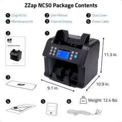 Mixed Denomination Bill Counter Machine Cash Money Currency Counting Detector
