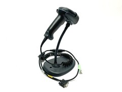 Keyence HR-100 Rev. H Handheld Barcode Reader w/ HR-1C3RC & Flexible Arm Stand