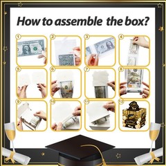 Graduation Money Box Gift Surprise Cash Gift Pull Out Card DIY Set 35 Bags