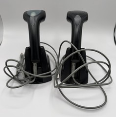 2 x Datalogic Heron D130 Black Handheld Barcode Scanner with Stand WORKS!