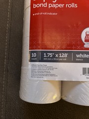 Office Depot 1-Ply Bond Paper Rolls Cash Register 1.75″ x 128′ White 10Pack