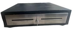 NCR Silver CD10164 POS Cash Drawer w/ Key 16” 5 Bill 5 Coin Tested