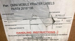 OMNI CHINA MOBILE PRINTER LABELS 4-1/8″ WIDE THERMAL 36 ROLLS PART# 28187186 NEW