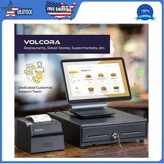 Volcora 13″ Electronic Cash Register Drawer for POS System, 4 Bill 5 Coin Tray