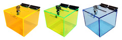 T’z Tagz Neon Color Variation Acrylic Locking Donation, Ballot, Suggestion Box